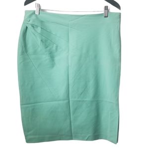 Lapis women's green pencil skirt ruched detail